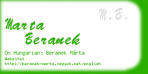 marta beranek business card
