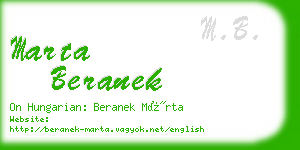 marta beranek business card